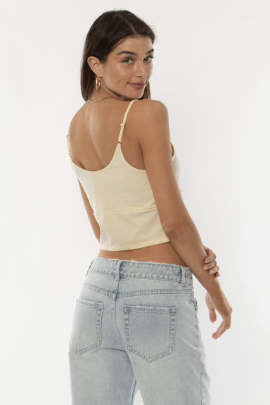 Amuse Society - Lacey Knit Tank - Wheat - Back