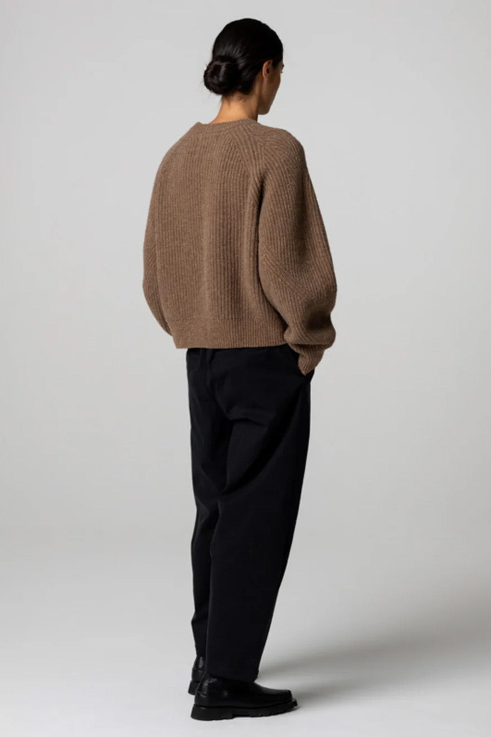 Finisterre - Fisherman Rib Crew Jumper - Earth - Back