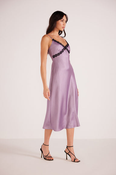 Mink Pink - Lillian Lace Midi Dress - Purple - Side