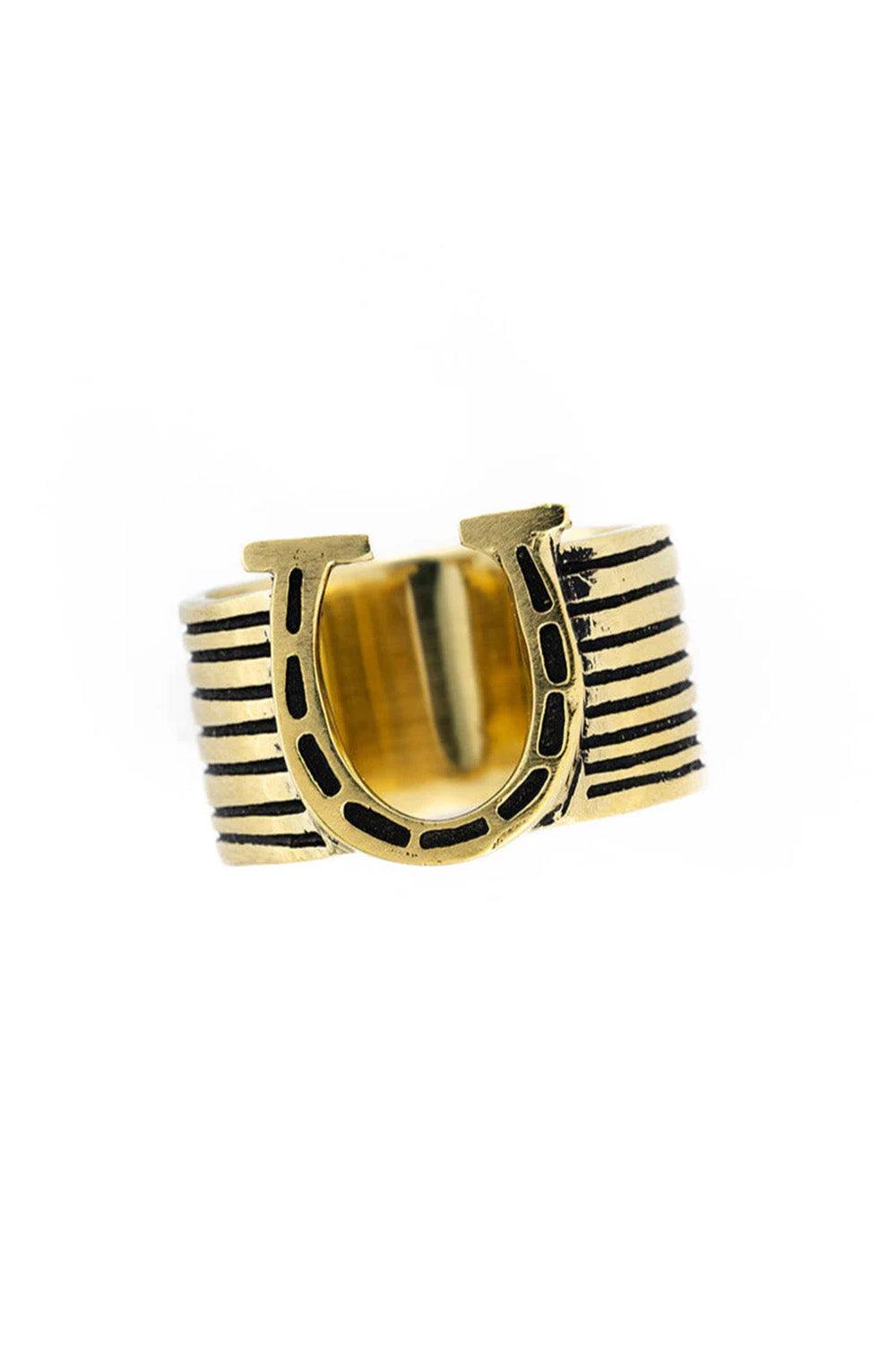 handker bandana horseshoe brass bandana slide ring front