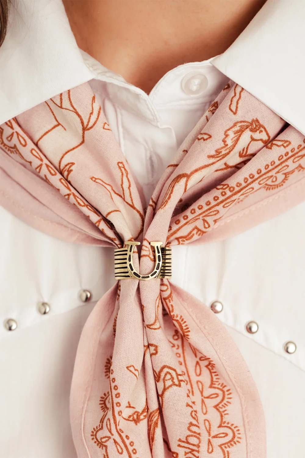 handker bandana horseshoe brass bandana slide ring model