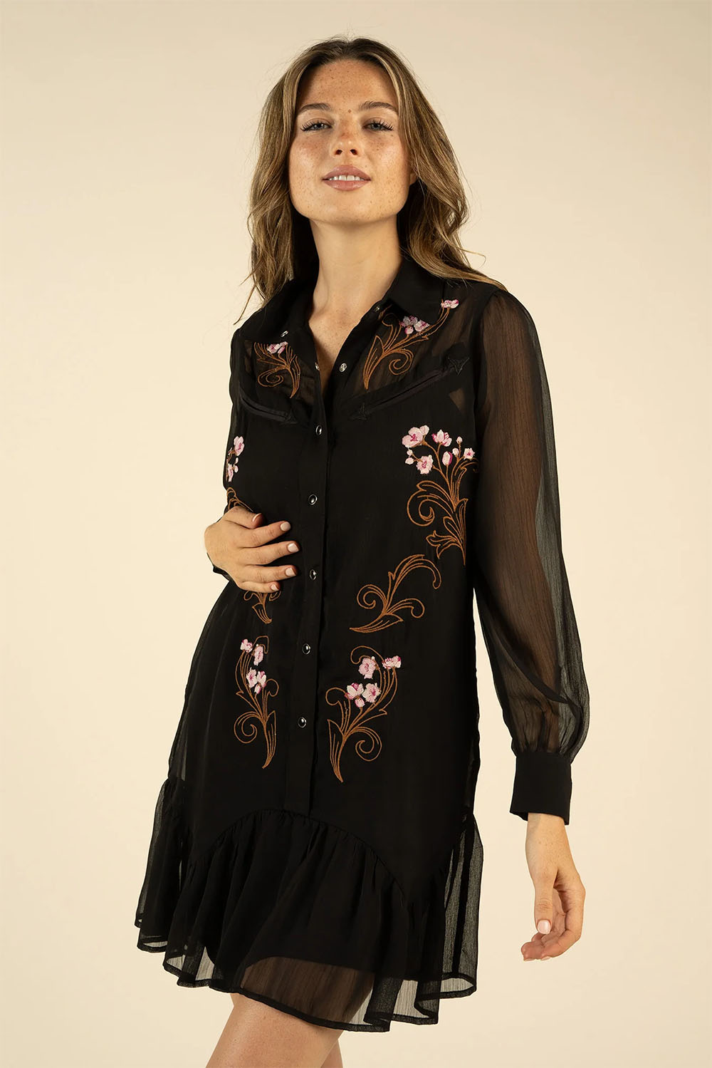 Sendero - Piper Western Dress - Black - Front