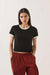Brixton - Carefree Ringer Tee - Black/Off White - Front