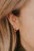 hello adorn beaded huggie hoops gold model