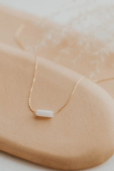 hello adorn lotus gemma necklace 14k gold fill