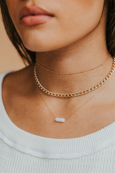 hello adorn lotus gemma necklace 14k gold fill model