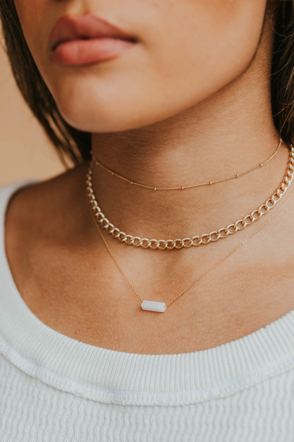 hello adorn lotus gemma necklace 14k gold fill model