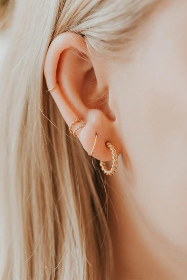 hello adorn ophelia hoops gold fill model