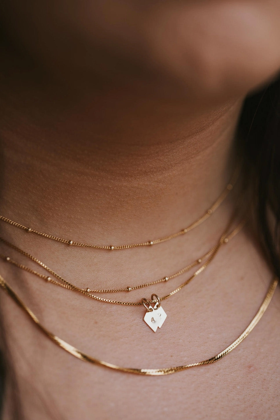 hello adorn satellite chain 14k gold fill 16in model