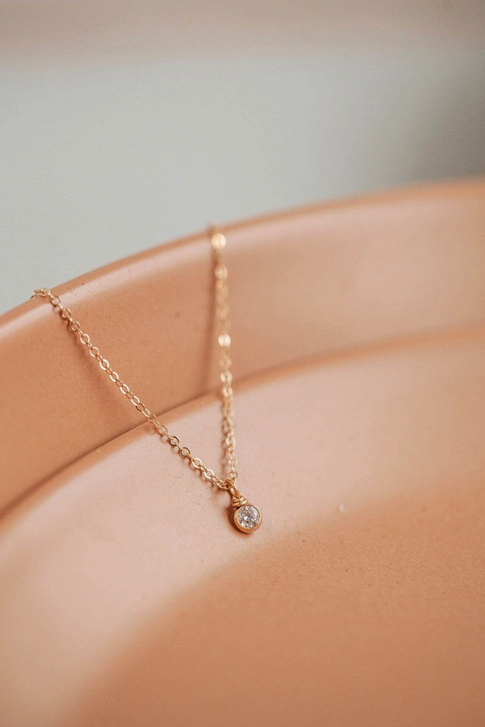 hello adorn solitaire necklace gold