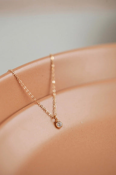 hello adorn solitaire necklace gold