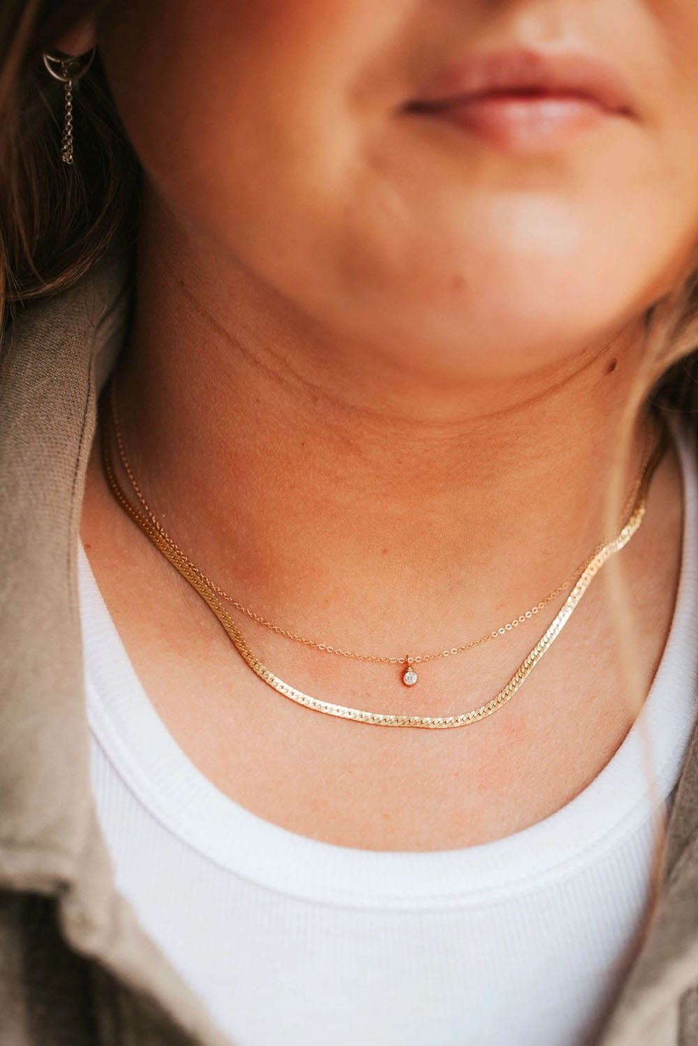 hello adorn solitaire necklace gold model