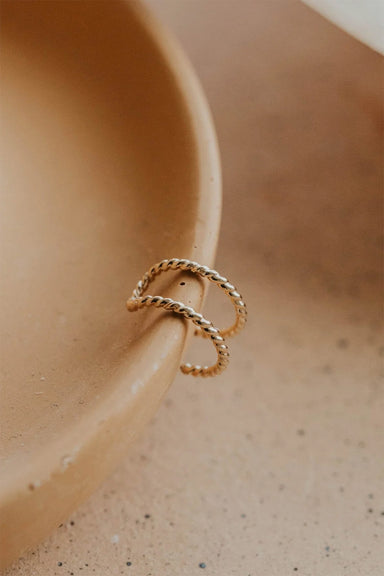 hello adorn twisted double up ear cuff gold fill