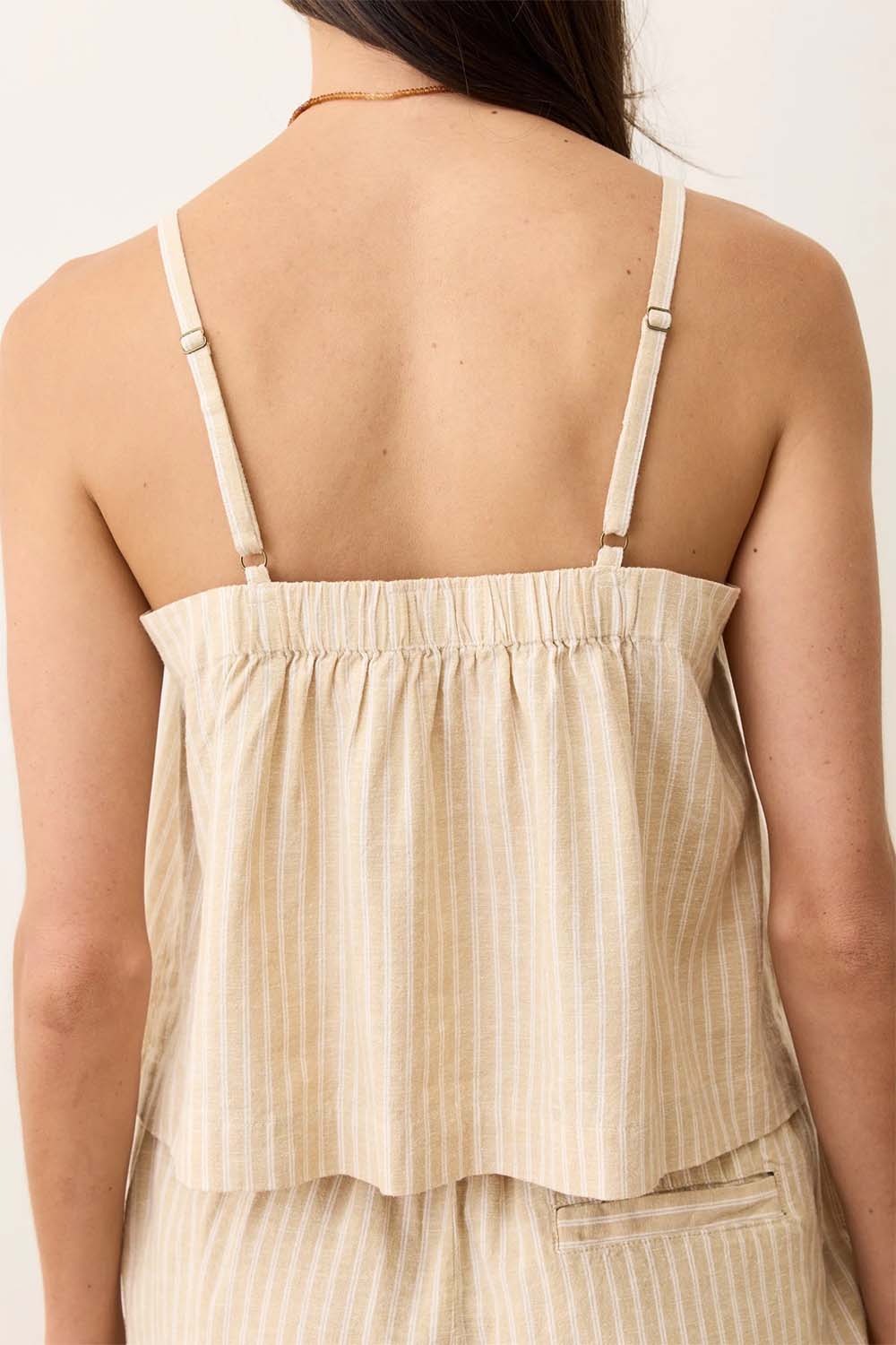 Marine Layer - Celeste Hemp Cami - Natural Stripe - Back