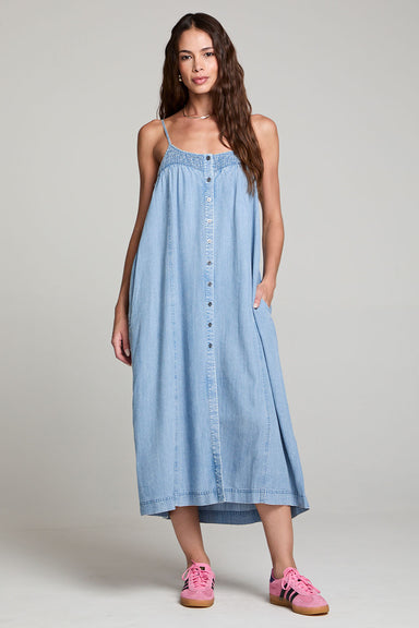 Saltwater Luxe - Matilda Midi Dress - Vintage Indigo - Front