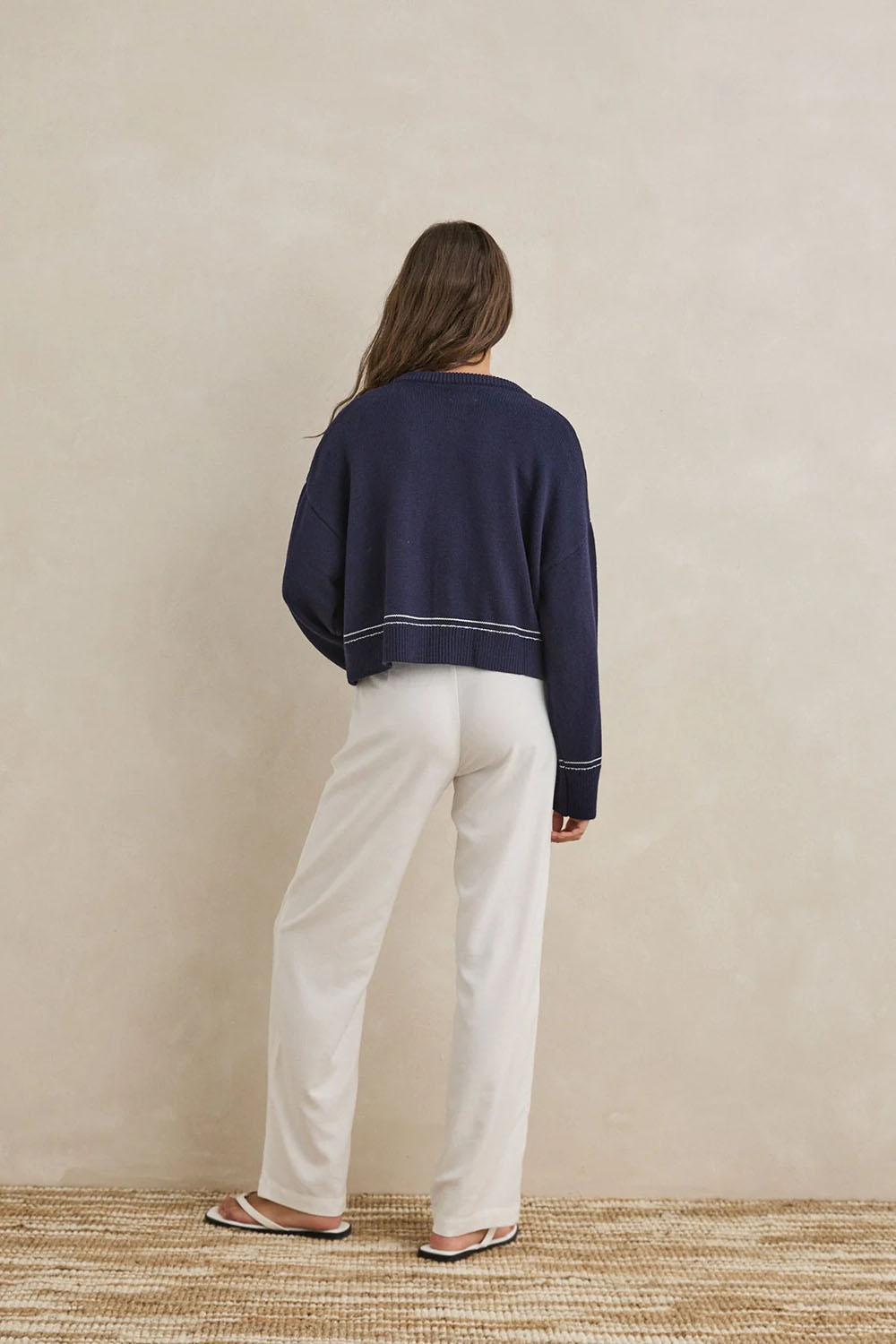 Rhythm - Ravello Knit Cardigan - Navy - Back