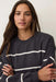 Marine Layer CLOUD 9 BIG SWEATSHIRT Black/White Stripe Detail