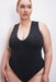good american scuba deep v bodysuit black plus front