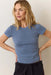 Marine Layer - Lexi Rib Sun-In Crew Tee - Graphite - Front