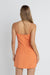 Rhythm - Andie Gathered Mini Dress - Peach - Back