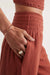 Marine Layer - Sophia Double Cloth Pant - Rust - Detail