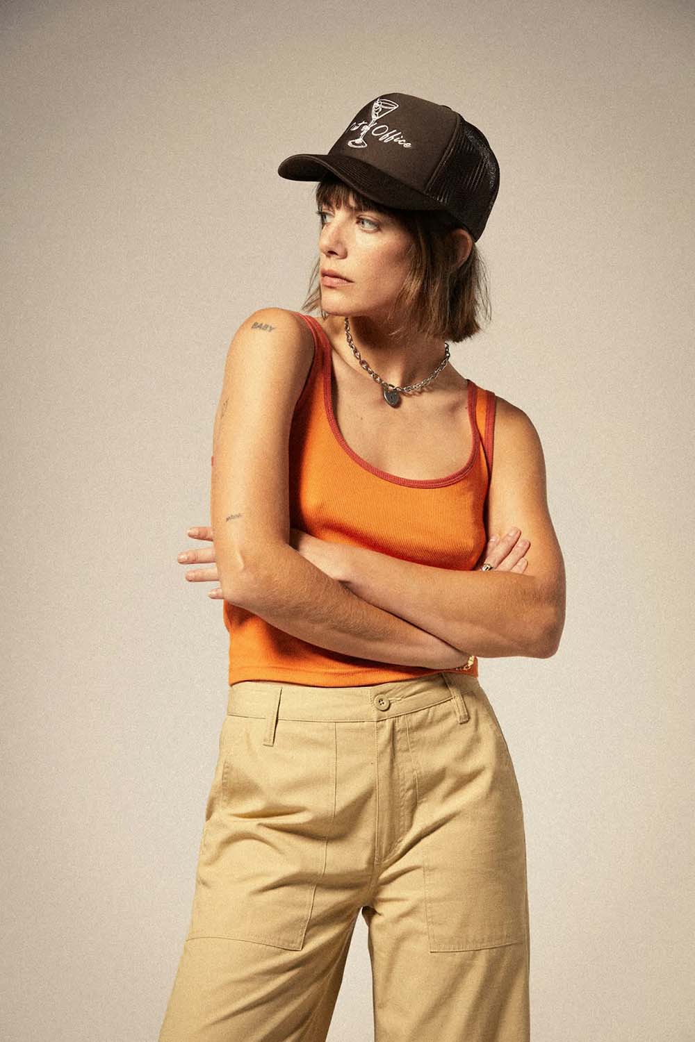 Brixton - Ringer Organic Tee - Tangerine/Burnt Brick - Profile