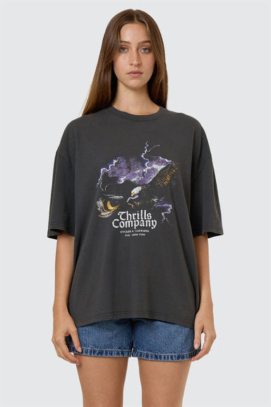 Thrills - Flight Risk Oversized Tee - Merch Black - Front