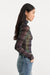 Good American - The Mesh Turtleneck - Navy Green Plaid - Side
