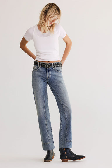Free People - Risk Taker Mid-Rise Straight - Mantra - Front