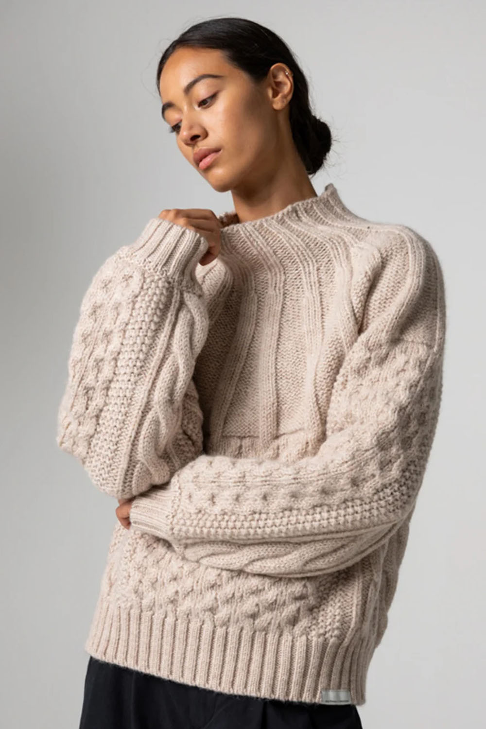 Finisterre - Aran Jumper - Oatmeal - Front