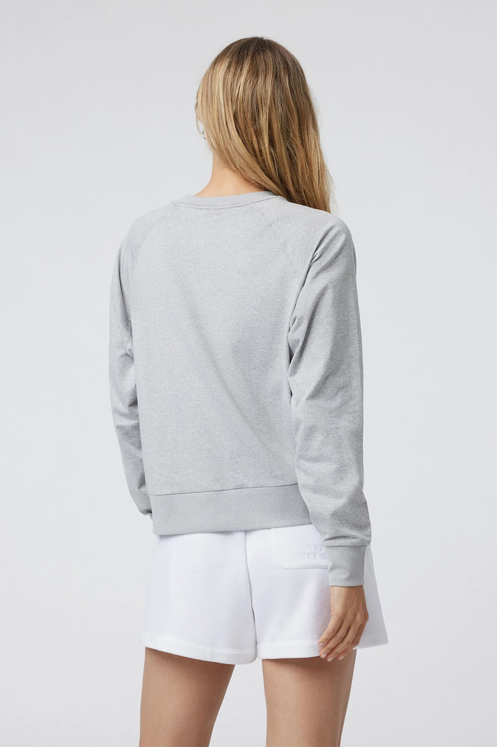 Vuori - LS Halo Crew - Pale Grey Heather - Back