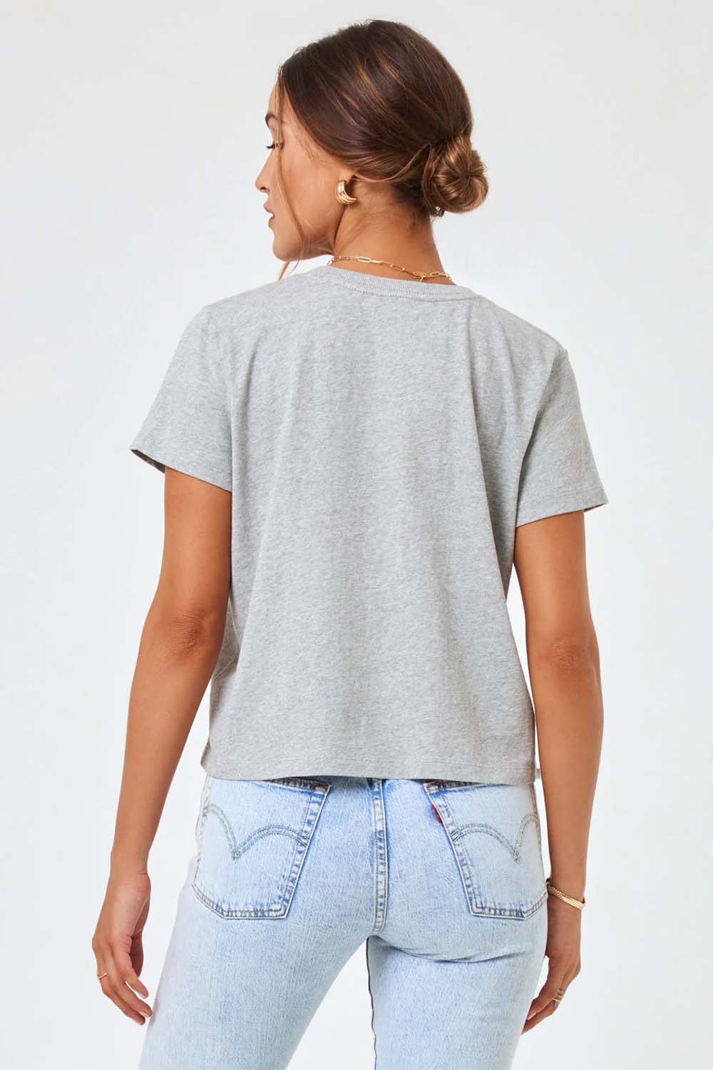 L*Space - All Day Top - Heather Grey - Back