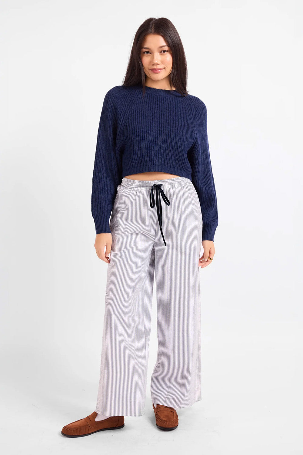 Sadie & Sage - Calm Reader Pullover - Navy - Styled