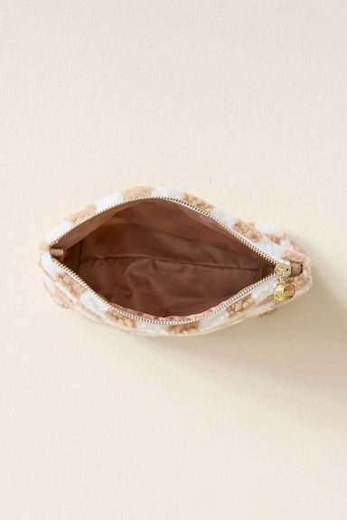 The Darling Effect - TEDDY POUCH - CHECK TAN - Inside