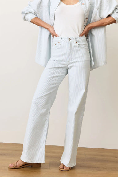Marine Layer - Charlie Wide Leg Pant - Railroad Stripe - Front