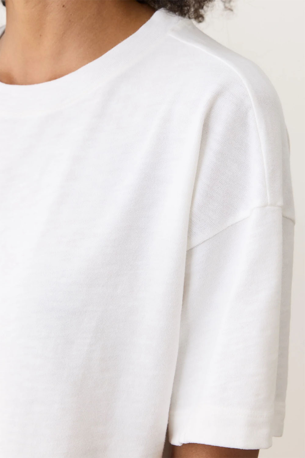 Marine Layer - Sadie Vintage Slub Oversized Tee - White - Detail