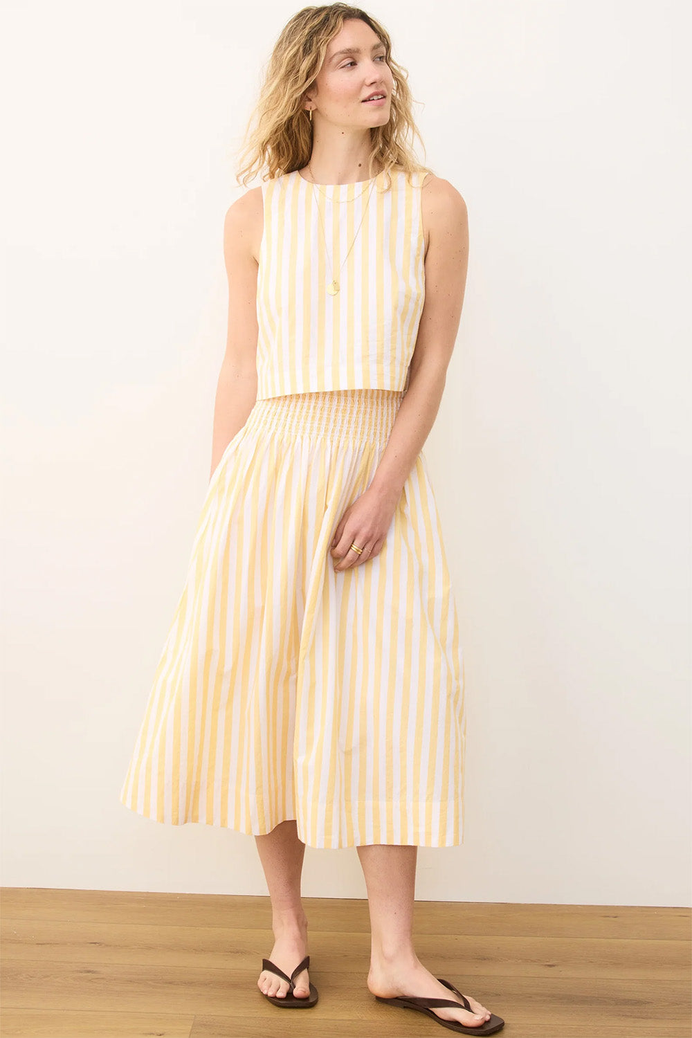 Marine Layer - Bea Midi Skirt - Marigold Stripe