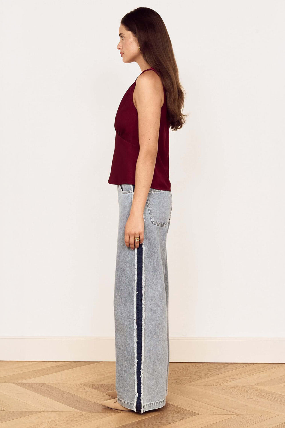 Mink Pink - Lumiere Bias Top - Wine - Side