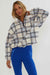 Beach Riot - Leona Plaid Sherpa - Opal Sky - Front Alt