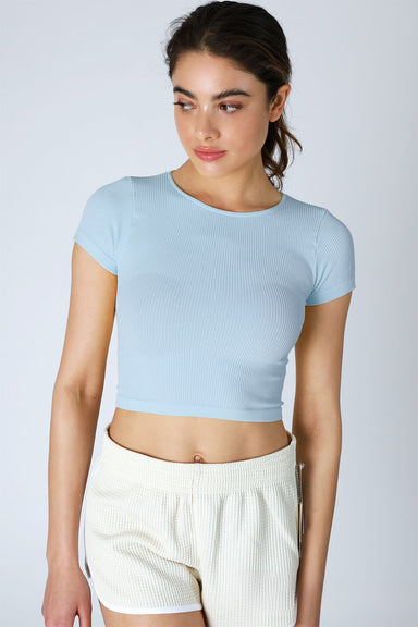 Niki Biki - Ribbed Baby Tee - Breezy Blue