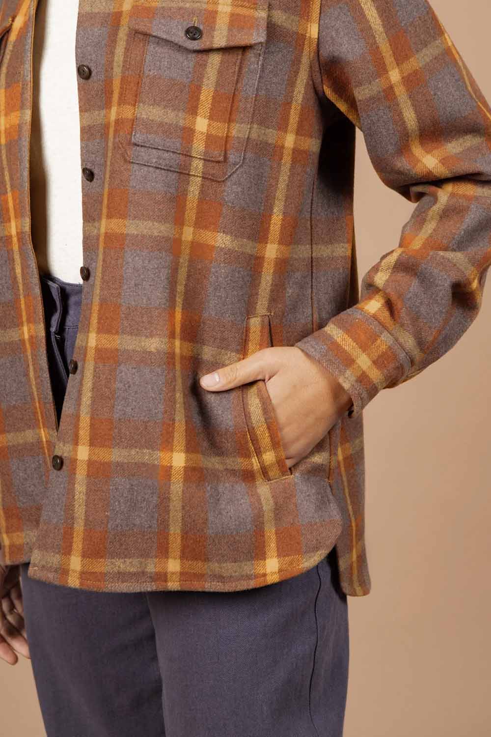 Bridge & Burn - Harlow Shirt Jacket - Sunrise Plaid - Pocket