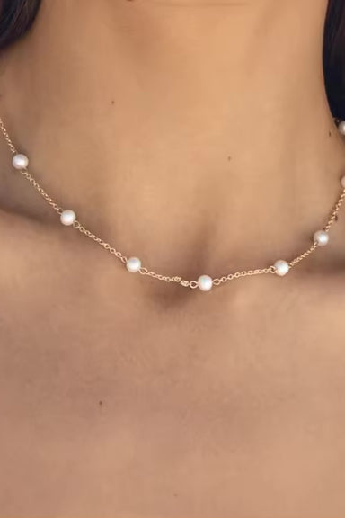 Pearl of the West - Duo Pearl Necklace - Gold Plated Stainless - Model