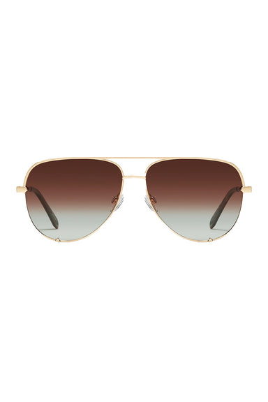 Quay - High Key Mini Polar - Gold/Brown Fade - Front