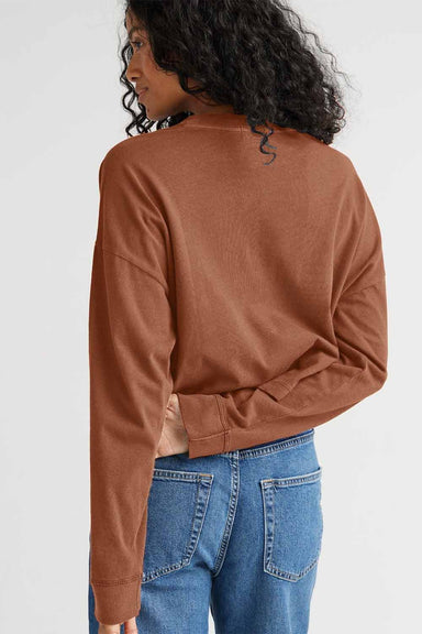 Richer Poorer - Relaxed Crop LS Tee - Latte - Back