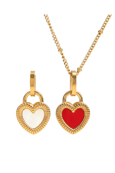 Pearl of the West - Locked Heart Necklace 18K GP