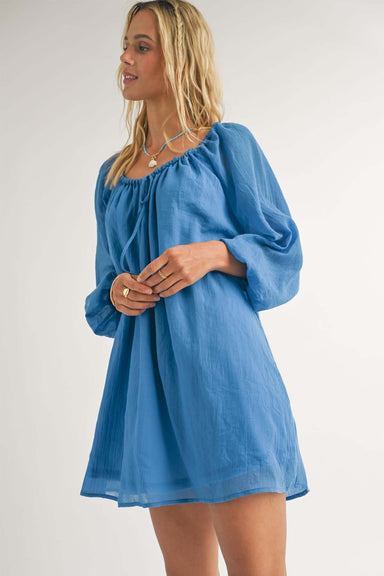 Sadie & Sage - Coastal Mini Dress - Blue - Side