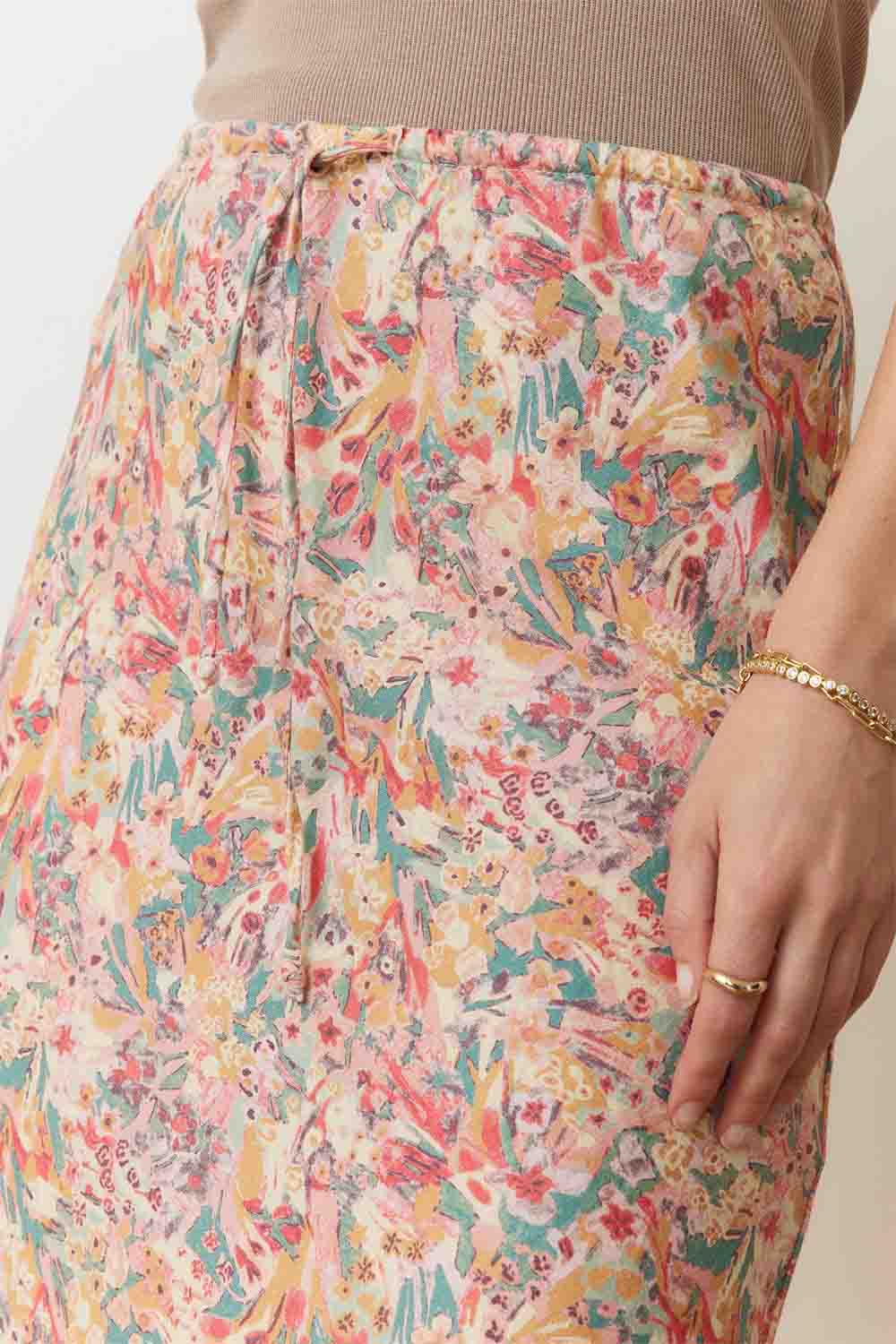 Marine Layer - Avery Hemp Midi Skirt - Superbloom - Detail