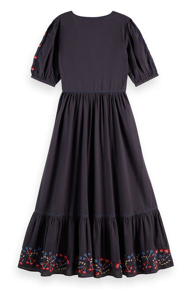 Scotch & Soda - Embroidered Maxi Dress - Charcoal Art - Back