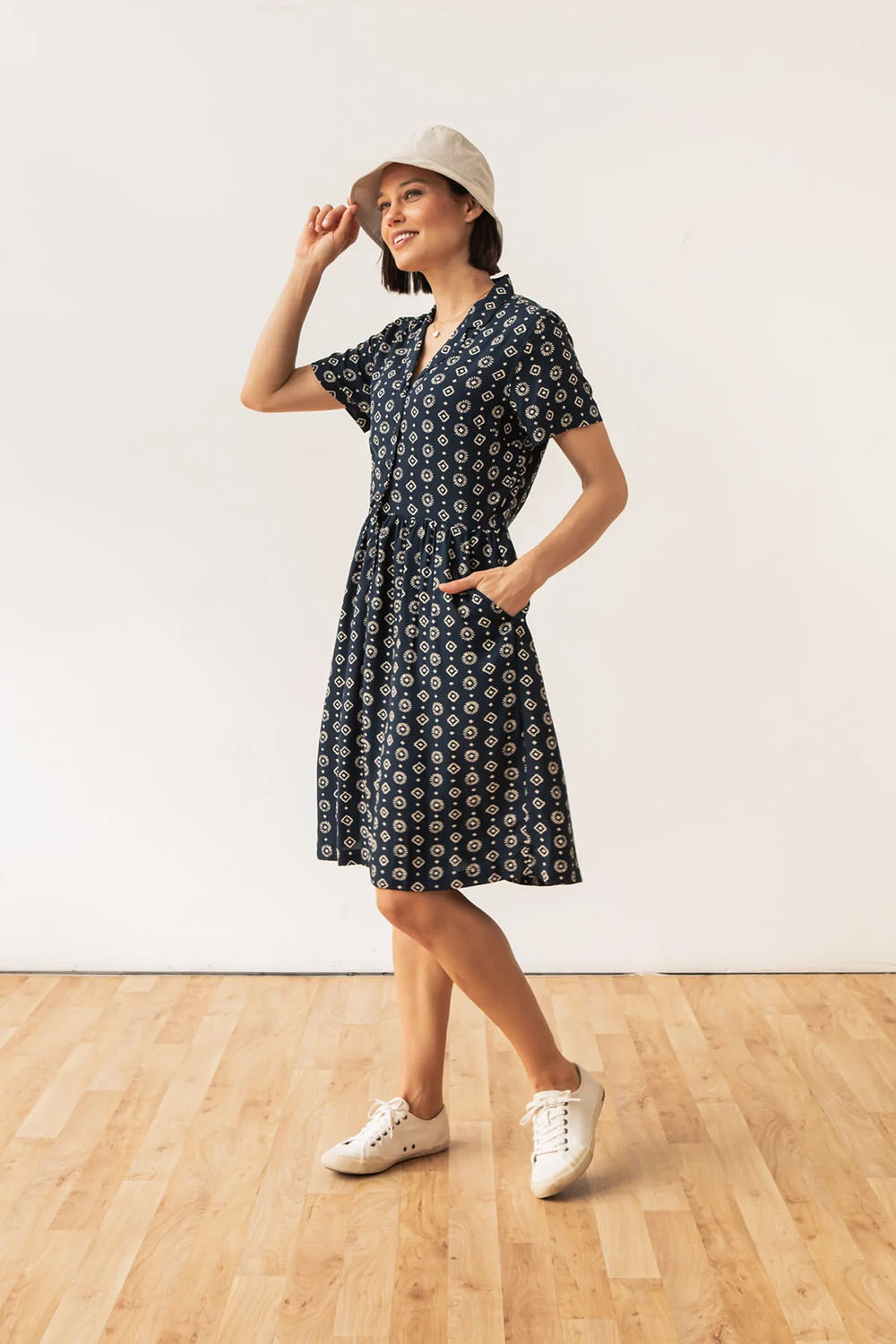 Bridge & Burn - Ruby Shirt Dress - Midnight Sundance - Side