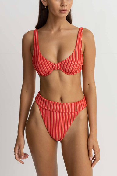 Rhythm - Terry Underwire Top - Red Sand - Front